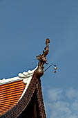 Chiang Mai - The Wat Chedi Luang, elephant headed Chofa above the entrance of a secondary vihan 